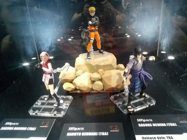 Imagen de los prototipos presentados para Naruto, Sasuke y Sakura