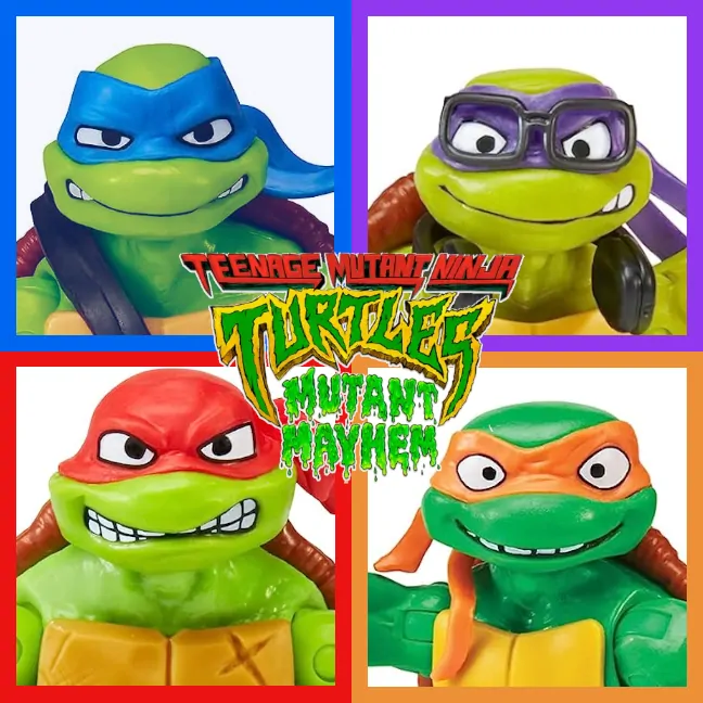 Imagen de las cabezas de las Tortugas ninja para la nueva línea de figuras de Playmates: Caos Mutante