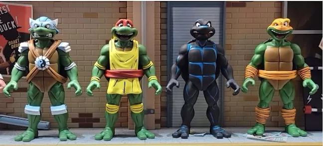 Imagen de las nuevas figuras de Archie de las wrestling turtles