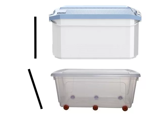 Imagen con dos cajas con formas distintas