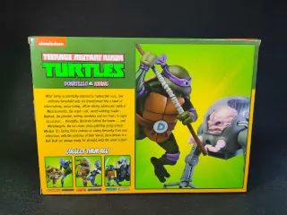 Imagen trasera del packaging de las figuras de Donatello vs Krang