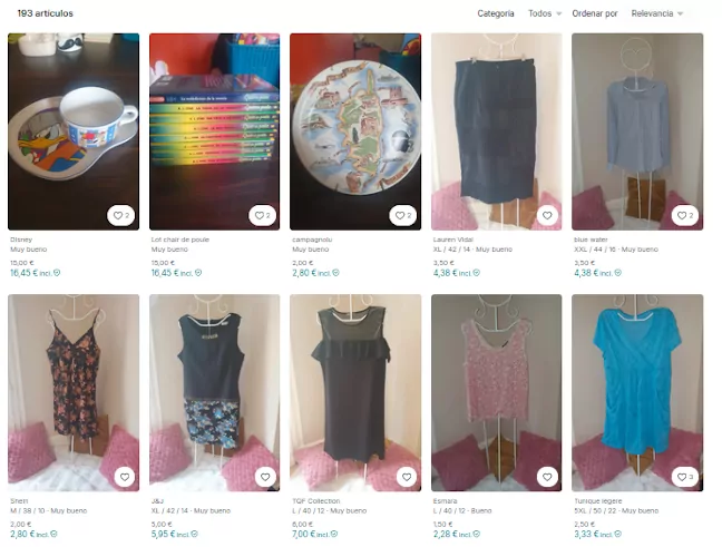 Imagen de un armario de Vinted, sin productos reservados