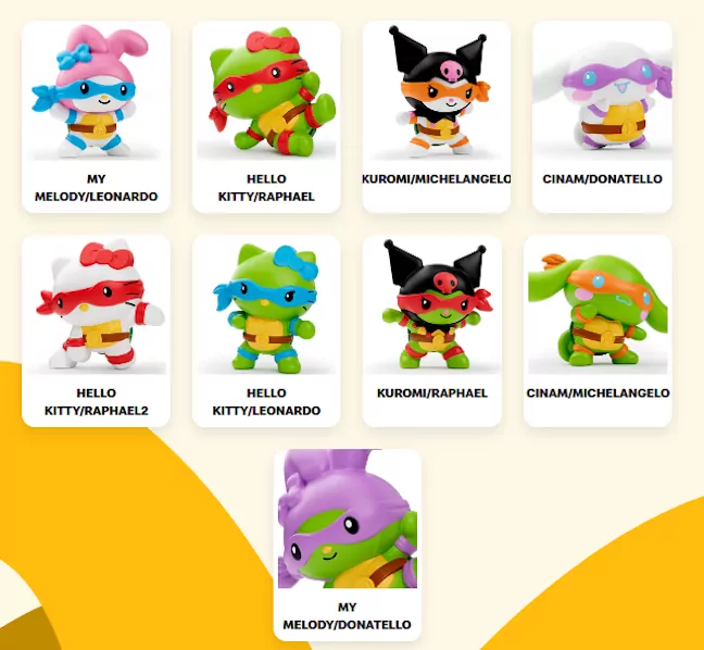 Imagen de la web de McDonald's con los modelos de figuras disponibles