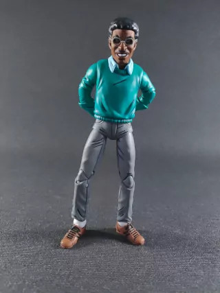 Imagen de la figura de Baxter Stockman en pose relajada
