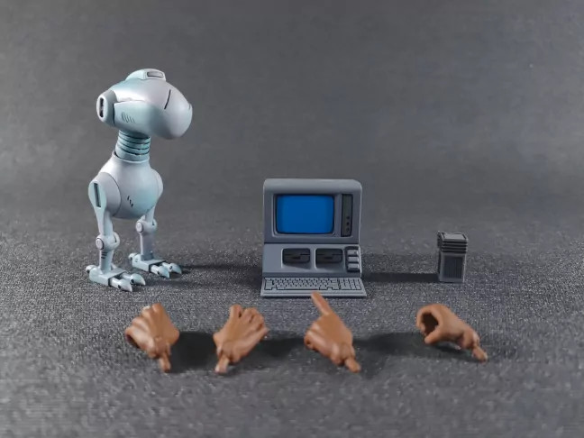 Imagen de la figura de Baxter Stockman con todos sus accesorios