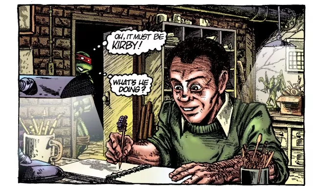 Imagen de Jack Kirby en el cómic de Las Tortugas Ninja