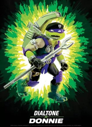 Ficha coleccionable de Donatello Dialtone, de la colección Tortugas Ninja X GI Joe