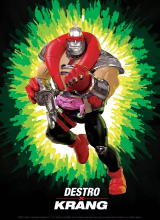 Ficha coleccionable de Krang Destro, de la colección Tortugas Ninja X GI Joe