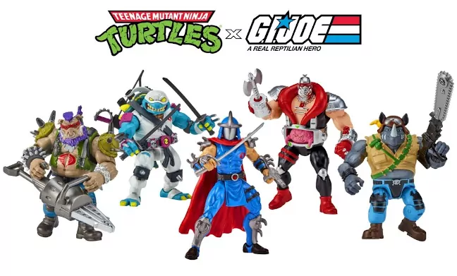 Imagen con las figuras de villanos del universo Tortugas Ninja X Gi Joe