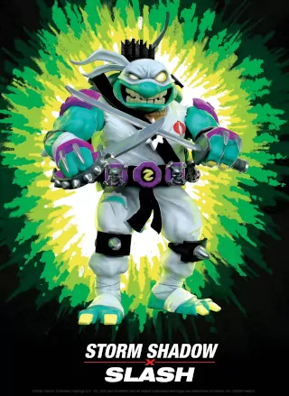 Ficha coleccionable de Slash Storm Shadow, de la colección Tortugas Ninja X GI Joe