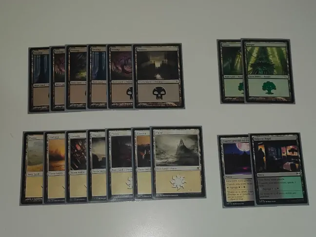 Imagen de las cartas de tierra del mazo para el torne de presentación