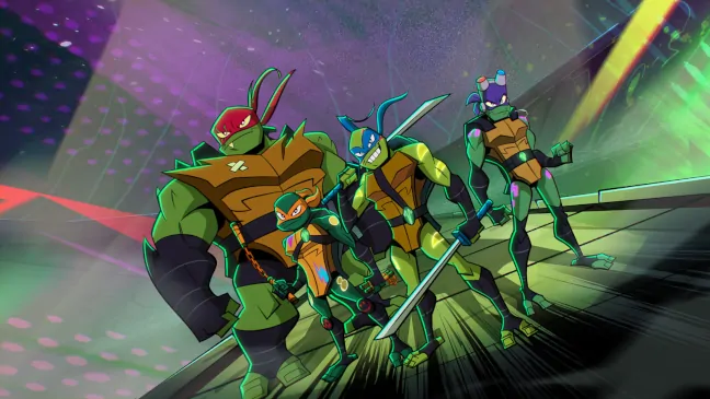 Imagen del diseño de las 4 tortugas en Rise of The TNMT
