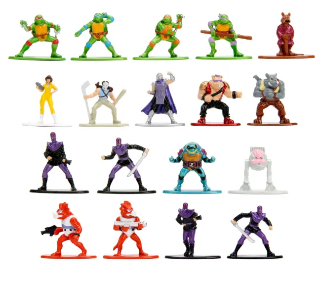 Imagen de las figuras de la colección Nano Metalfigs de Las Tortugas Ninja