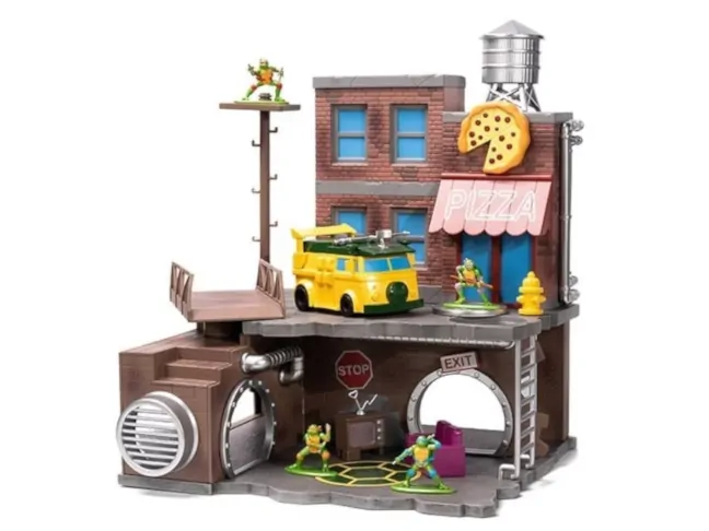 Imagen del playset de la alcantarilla de la colección Nano Metalfigs de Las Tortugas Ninja